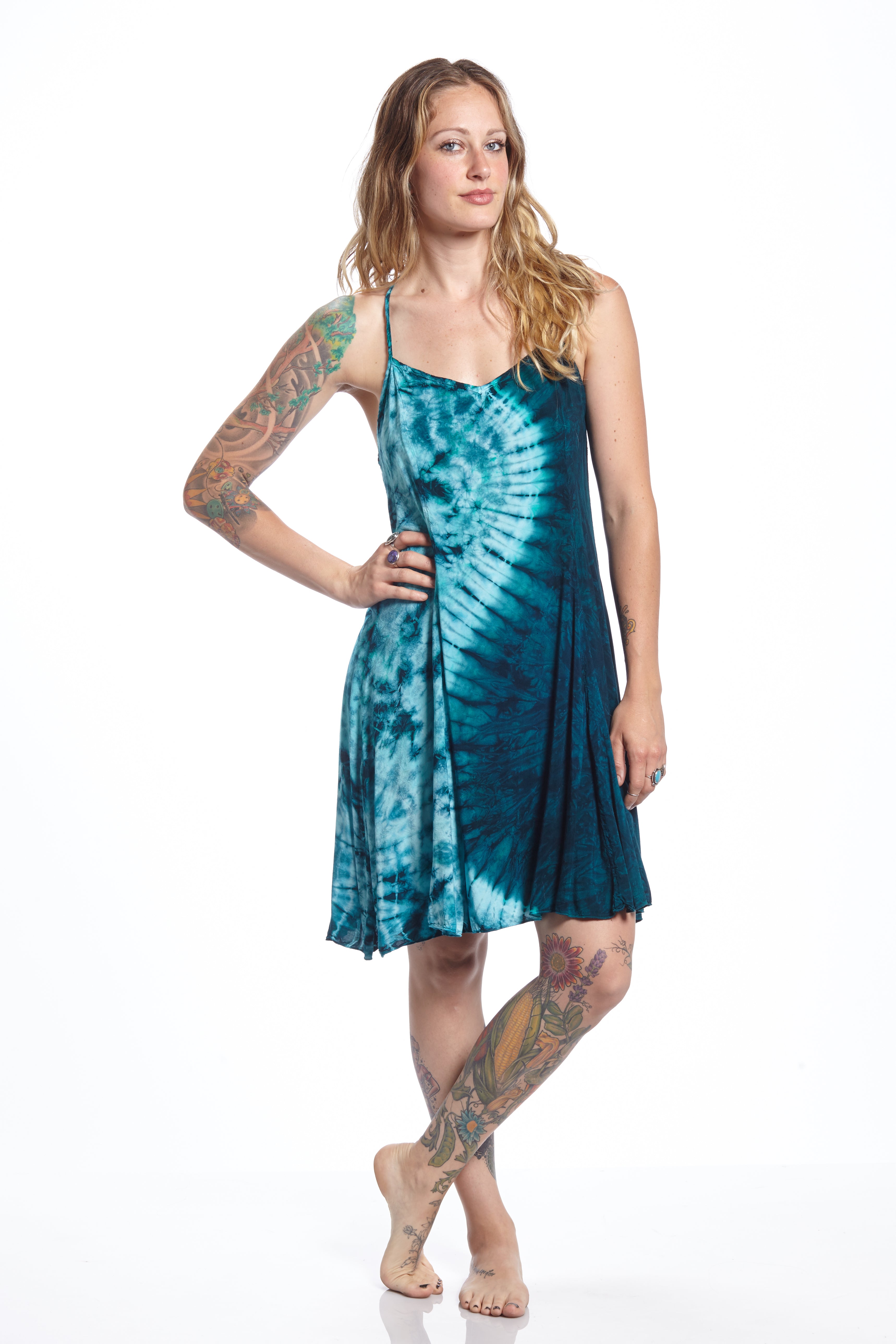 Short Spaghetti Strap Teal Yin