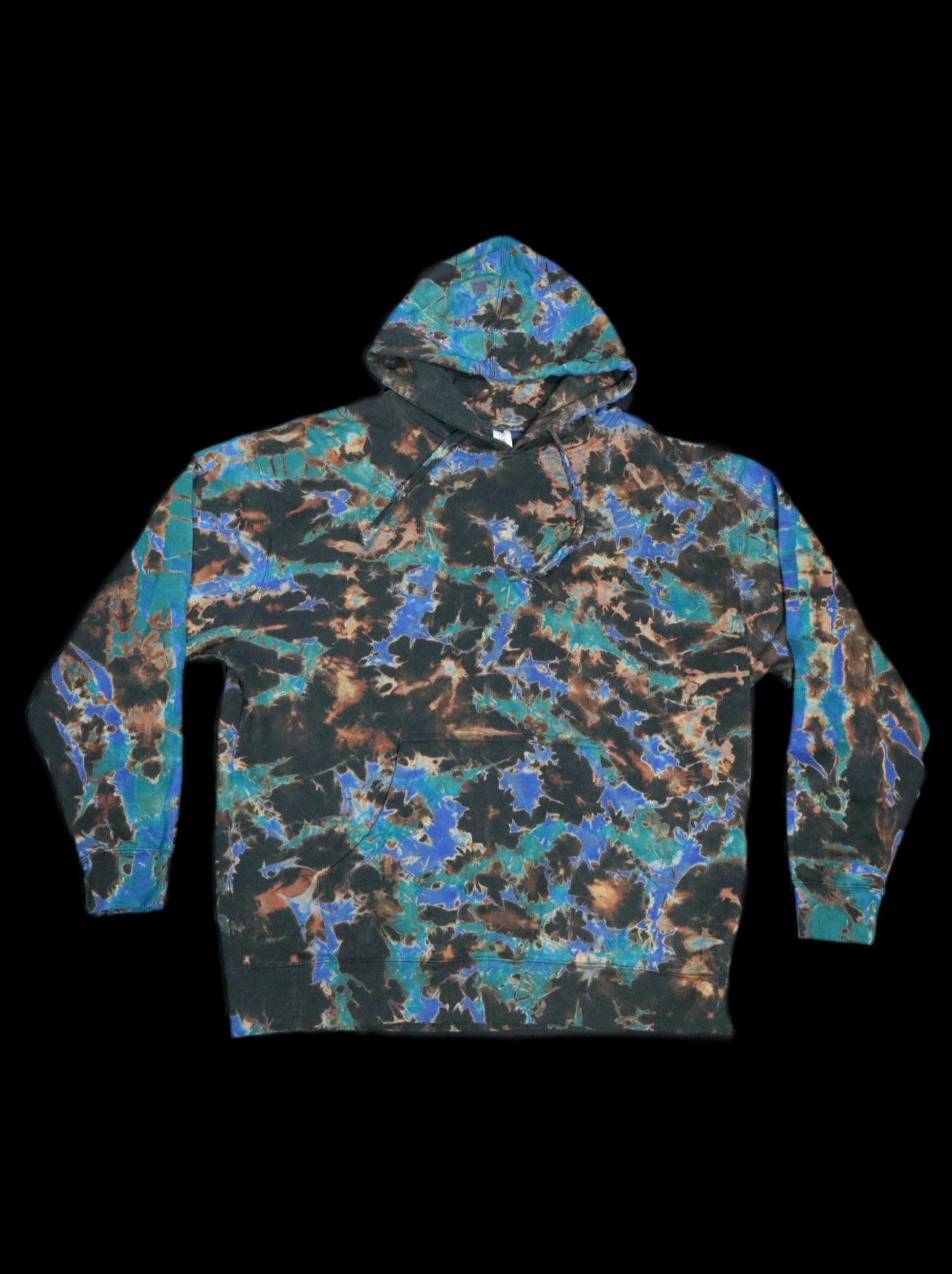 Blue Green Crackle Pullover